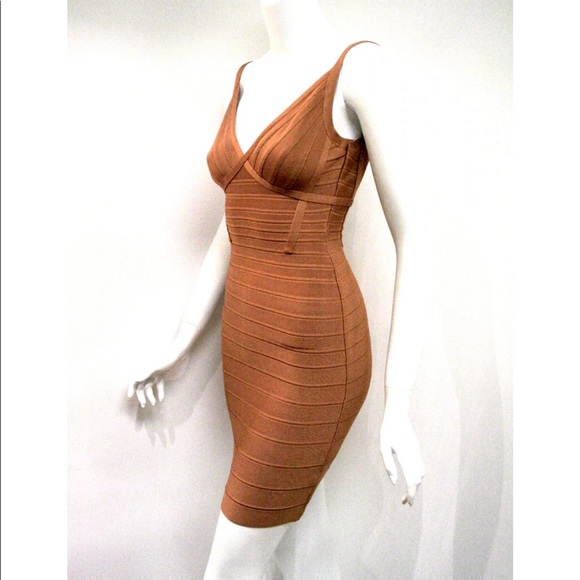 Herve Leger Signature Bandage "Scarlett" Sleeveless Dress - Tamarind - Picture 3 of 12